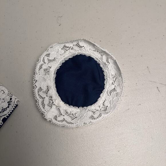 Vintage Handmade Barbie Dress Southern Belle Gown Navy Blue White Lace OOAK - Picture 14 of 16